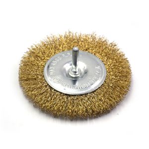1/4 Inch Hex Shank Coarse Brass Crimped Wire Wheel Brush