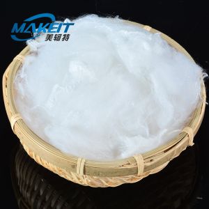 Raw White Siliconized Polyester Fiber Virgin 2.5D Fineness