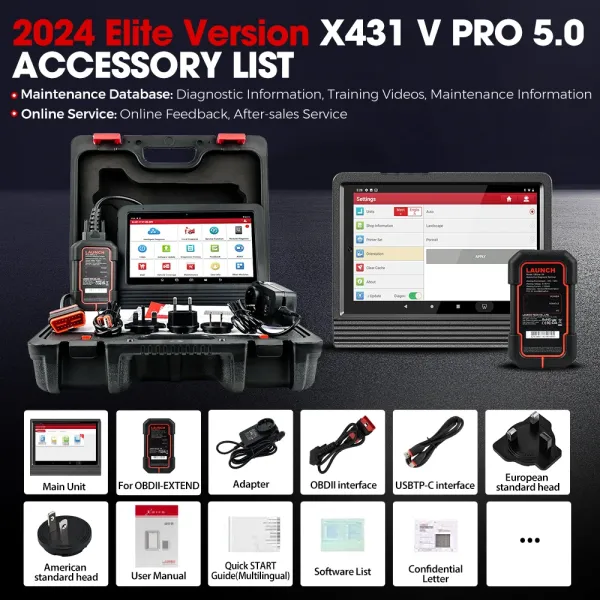 LAUNCH X431 PRO V 5.0 Car Diagnostic Tools Auto OBD2 Scanner All System ECU Coding Active Test Update Online PRO V5.0
