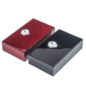 Rectangular Humidity Control Varnish Cigar Packaging Rigid Boxes With Customizat