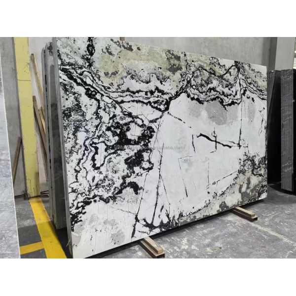 Hotel and Home Design Big Slab Panda White Granite Black Veins Kitchen Countertops