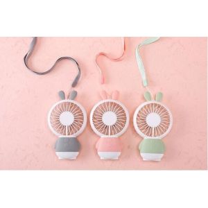 LED handy chargeable mini electric fan, cute cartoon handy mini stand electric