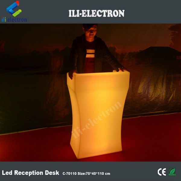 outdoor event plastic led portable reception desk