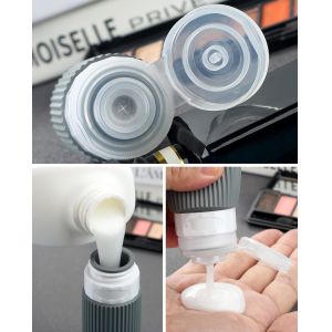 8 Items Combo Silicone Travel Bottle Set Gray Leak Proof 90ml 30ml Jars