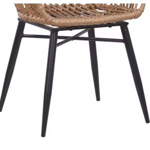 American style Courtyard Stacking Hotel Aluminum Frames Rattan Wicker Restaurant