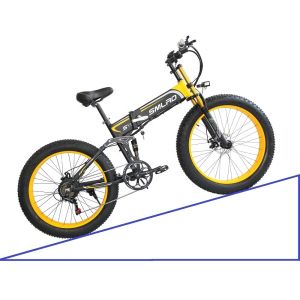 45km/H Fat Tyre Folding Electric Bike , 1000 Watt Folding Electric Bike