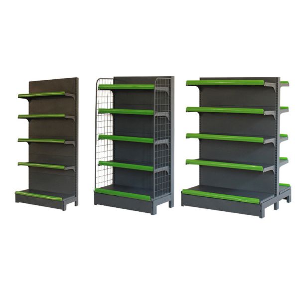 Convenience Store Double Sided Gondola Shelving Metal Supermarket Shelves Rack