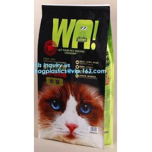 Resealable Bottom Gusset Plastic Animal Feed Pet Dog Food Packaging Bag, Slider