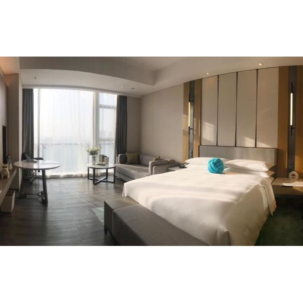 Marriott Hotel Group Design PU leather Upholstery Headboard Hang Wall Wooden TV Panel