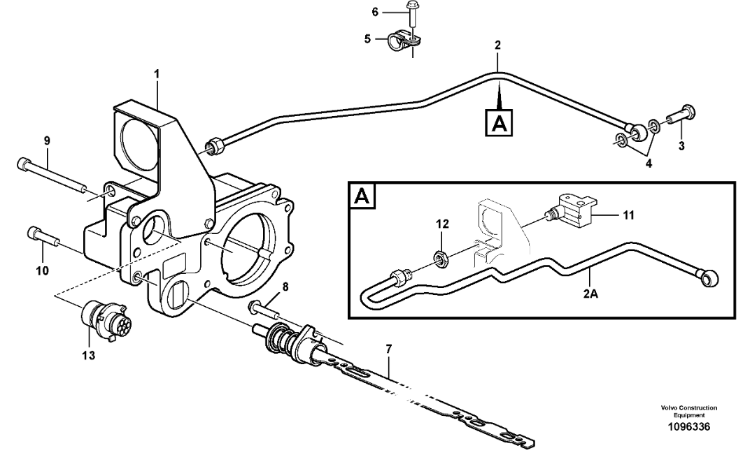 VOE22445003 22445003 Control Rod Excavator Spare Parts For EC135B EC140B