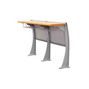 China 1.2mm Steel Back Aluminum Lecture Hall Chair With Desk on sale
