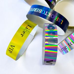 Customized Event Wristband Shiny Bracelet Laser Glitter Party Activity Wristband