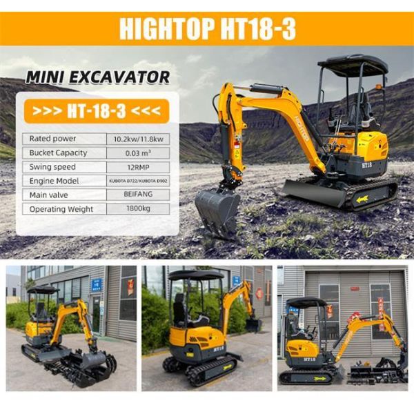 HT18L Mini Excavator with 1310kg Operating Weight