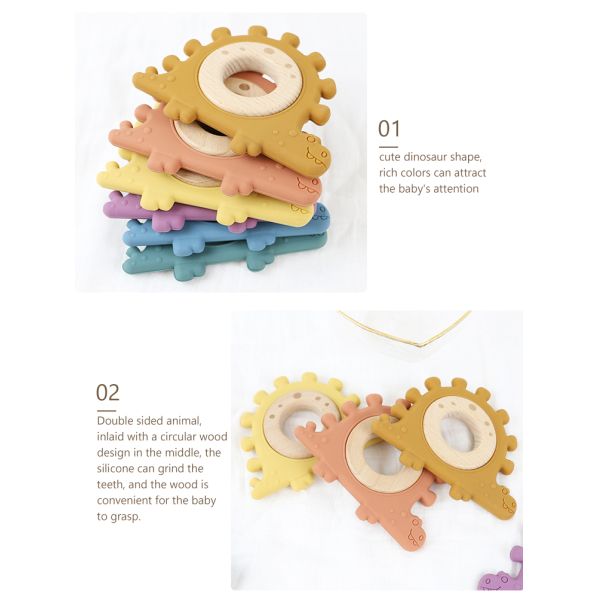 Multi Color Silicone Children Wooden Toys Wristband For Infant