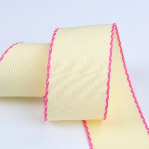 10mm-38mm Stitched Polyester Grosgrain Ribbon ISO9001 Solid Pattern