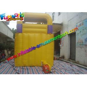 Custom Yellow Kids Outdoor Inflatable Water Slides Combo With Pool