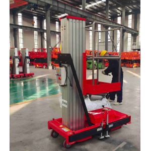 8m Hydraulic Lift Aluminum Single Mast Adjustable Electric Man-carrying Aerial