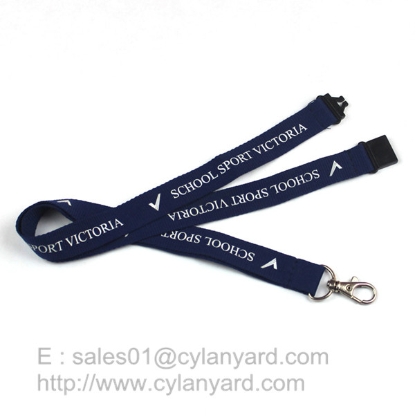 Buy Blue Breakaway Clip Lanyards, Printed Polyester Lanyard with Breakaway Buckle at wholesale prices