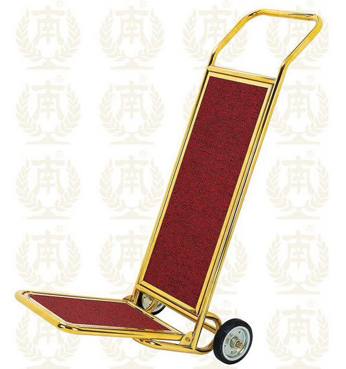 Buy Hotel Luggage Trolley Gold Room Service Equipments 450*540*1200mm at wholesale prices