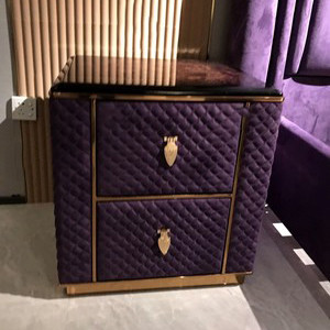 550x450mm Modern Bedside Tables Matted Leather Bedside Cabinet With Drawer