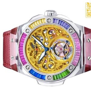 Pink Sapphire Crystal Watch Case Polished Surface Wear Scratch Resistance