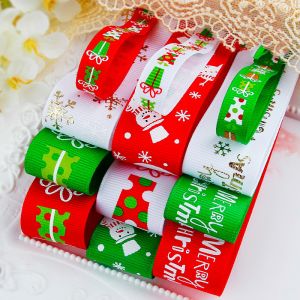 Wholesale High Quality Christmas Cartoon 10mm Grosgrain Ribbon Printed