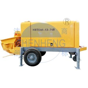 Trailer Mounted Diesel Concrete Pump High Speed 40 M³ / H Capacity Hbt40 Model