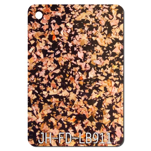 Irregular Black Bottom Large Glitter Acrylic Sheet 3-15mm 4 × 8 Single Side