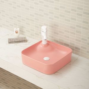 Surface Resistant Stain Scratch Washbasin Square Above Grey Counter Sink