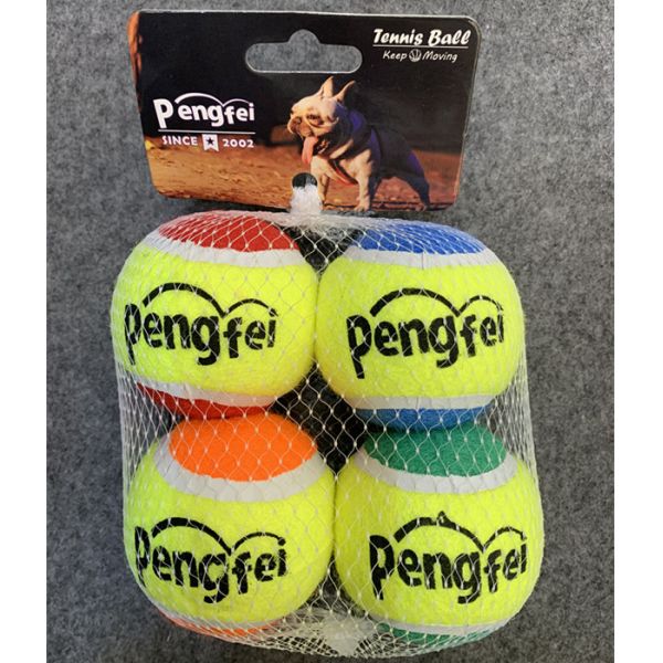 4 Pieces Tennis Balls for Dog Bulk Colorful Interactive Pet Dog Gift for Play