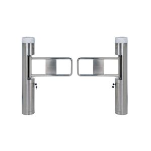 Round Pillar Bi Direction SS304 Swing Pedestrian Barrier Gate