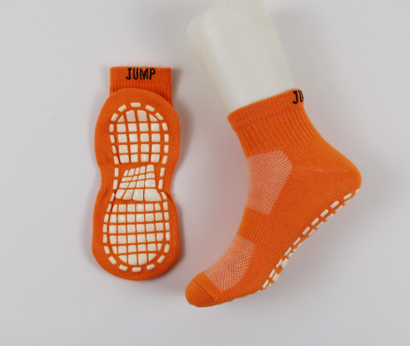 Colorful Polyester Kids Trampoline Sock , Safety Non-slip Socks for Playground Indoor