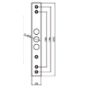 European Mortise Cylinder Lock Three Rond Bolt Solid Brass Material