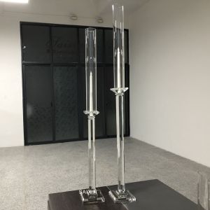 Luxury Crystal Candle Holders Wedding Centerpiece Tall Chimney 90CM