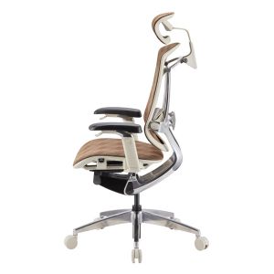 Grey Frame Mesh Office Chair Revolving Seating Polished Aluminum