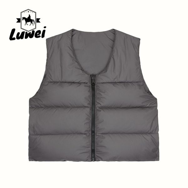 Custom Logo Sleeveless Bubble Hooded Puffer Vest Utility Mens Gilet Men Winter