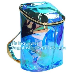 China promotional clear waterproof plastic cosmetic packaging handle zipper top pouch printed transparent pvc bag, Cosmetic Ba on sale