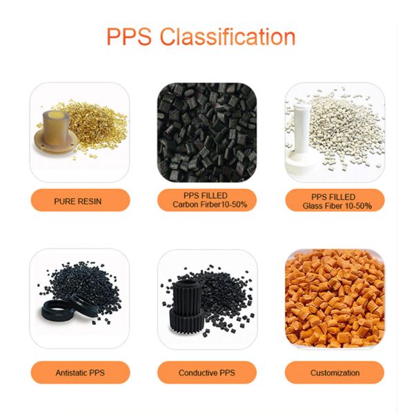 5% PTFE Reinforced Conductive PPS CF40 Plastic Granules Raw Material Self Lubricating