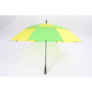China Lightweight Vented Golf Umbrella , Green & Yellow Heavy Duty Golf Umbrella on sale
