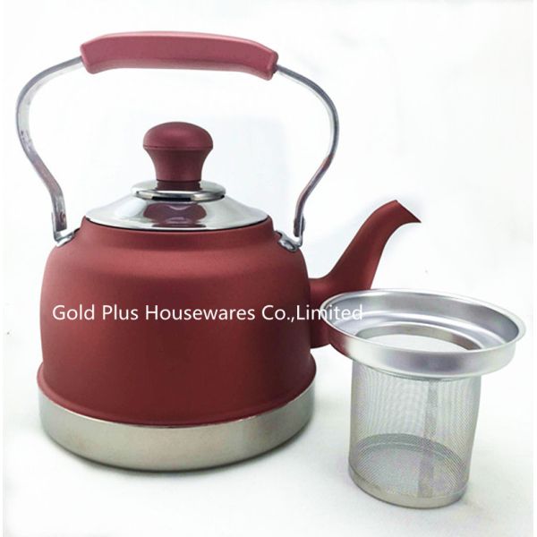 Buy 16cm 18cm Heat Retention Stainless Steel Tea Kettle Double Layer at wholesale prices