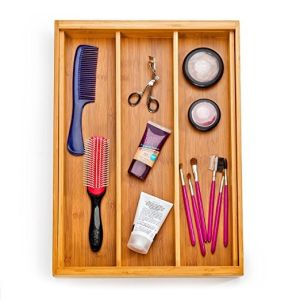 Quality Hot sale eco-friendly kitchen adjustable bamboo utensil drawer organizerv for sale