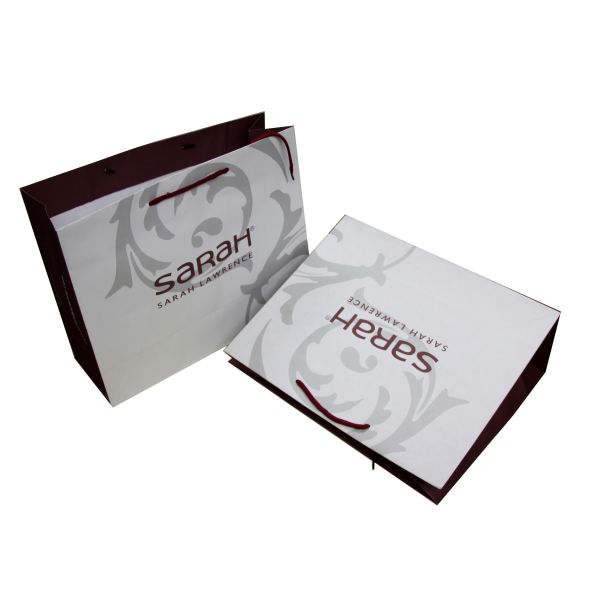 White 2 Color Printing Paper Carrier Bag 280gsm Craftpaper With Shopping / Packaging
