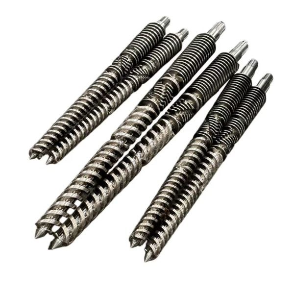 Buy Conical Double Screw And Barrel For Extruder WPC Screws And Barrels Smooth Grooved Or Shunt Type at wholesale prices