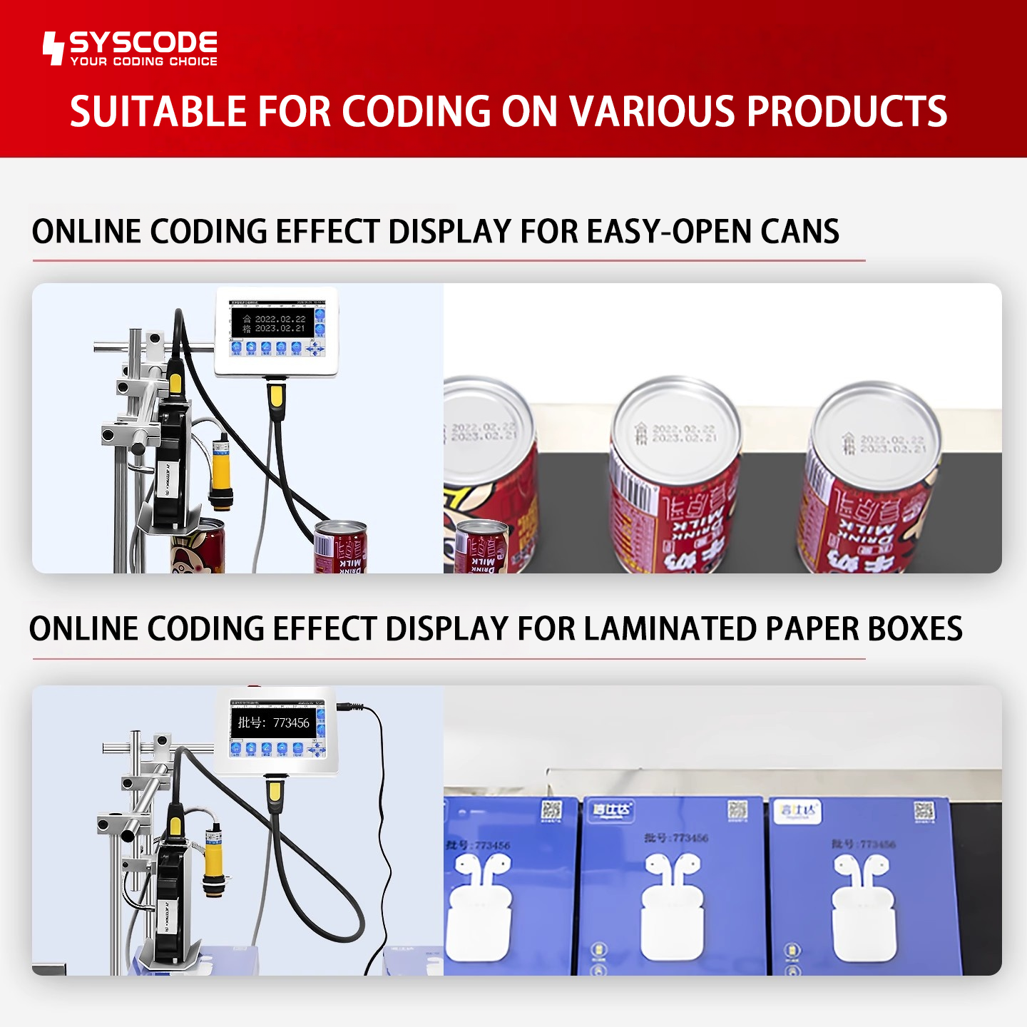 Syscode H200 High-Performance Thermal Inkjet Coder - Compatible with water