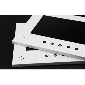 Big capacity battery powered video card screen monitors used for promotion