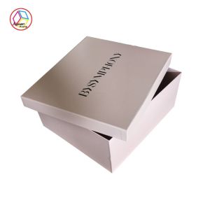 Customized Pink Two Pieces Hard Cardboard Gift Boxes Matte Lamination