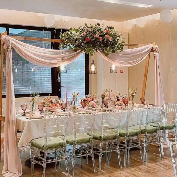 Clear Acrylic Chiavari Chair Transparent Resin Hotel Dining