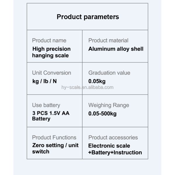 2023 Digital Crane Scale 300kg Electronic Industrial Hanging Scale Unit kg lb N Power Supply 3*AA