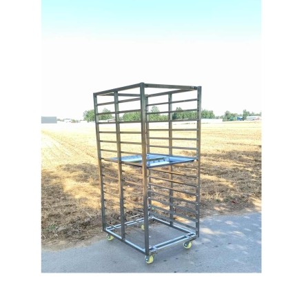 Buy 15 Layers Stainless Steel Rack Tray Trolley With Wheels For  Fruits Vegetables Cooling Bread at wholesale prices