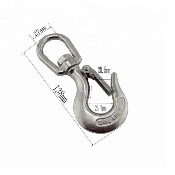 316 Stainless Steel Swivel Eye Crane Hook for Heavy Duty Marine Water Treatment Needs